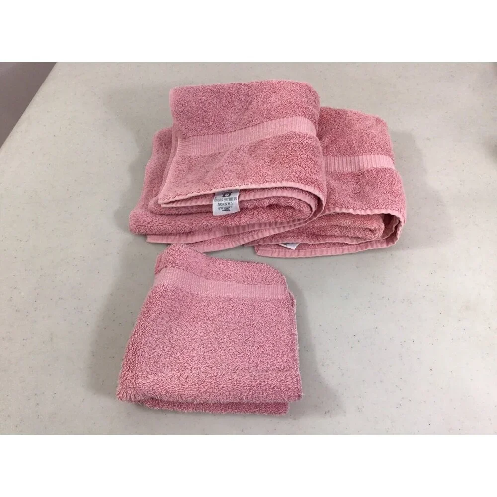 Vintage Cannon Pink Towel Set of Three